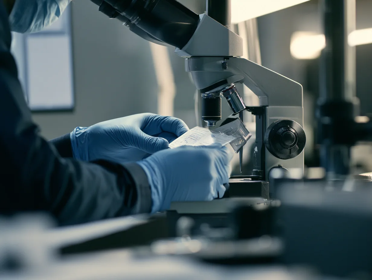 Analyst at a forensic workstation